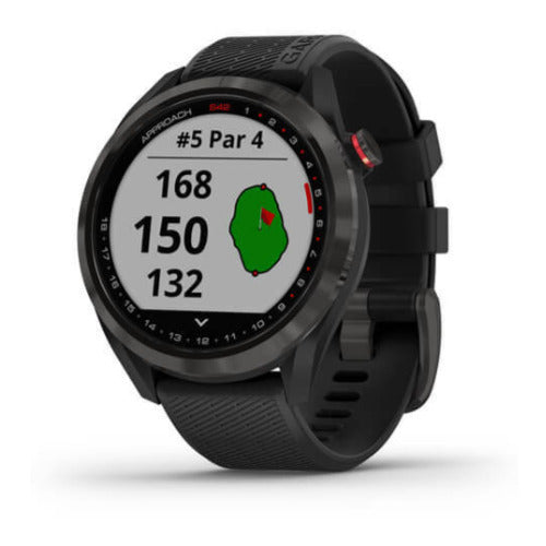 Garmin Approach S42 GPS Golf Smartwatch (Ceramic Bezel and Black Silicone Band)