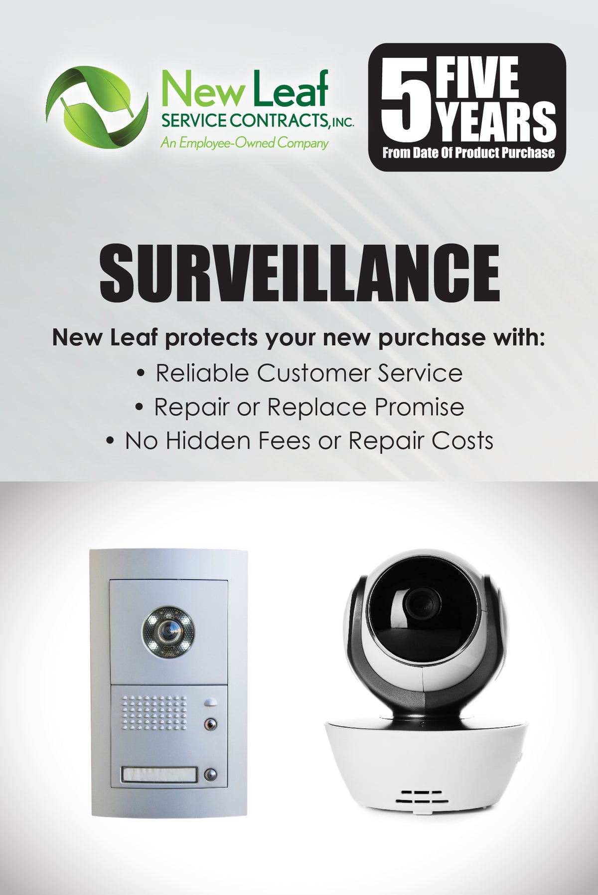 New Leaf 5-Year Surveillance Service Plan for Products Retailing Under $500