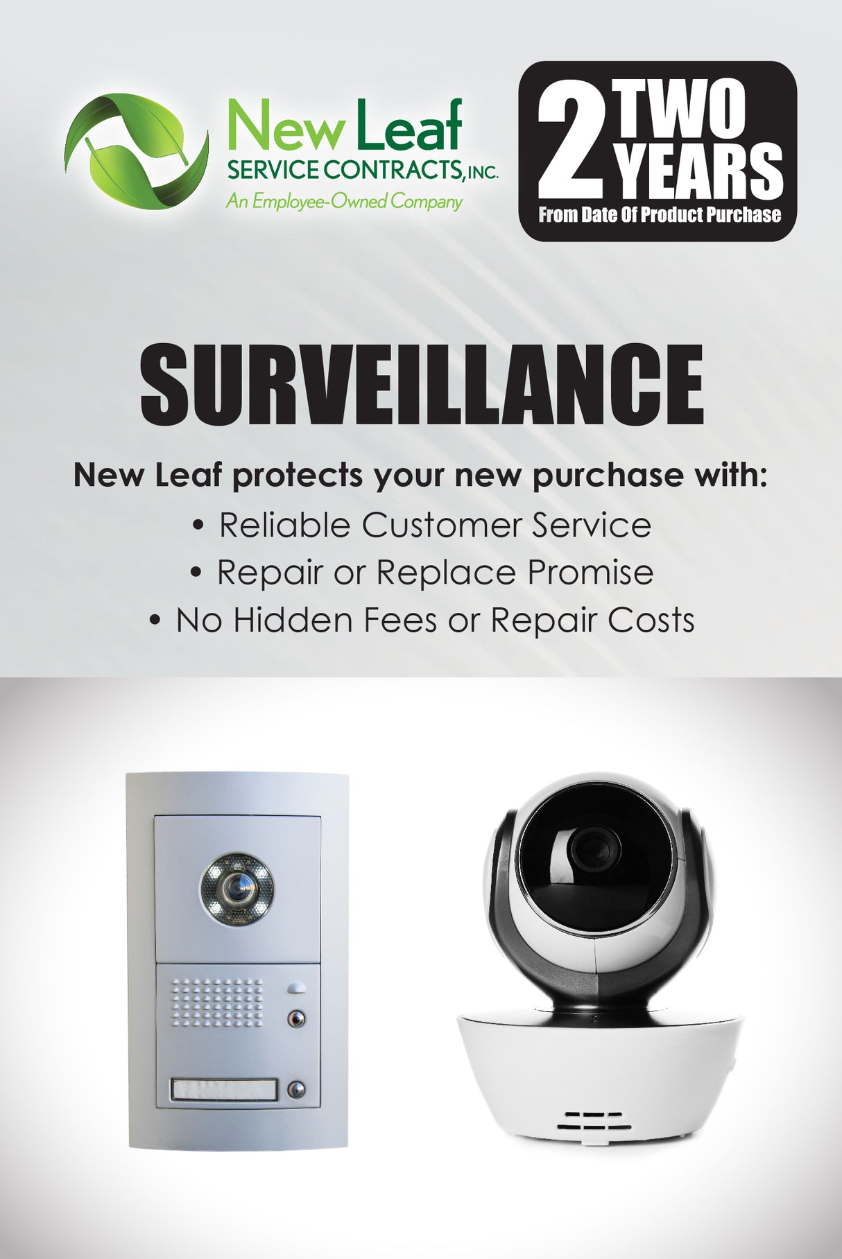 New Leaf 2-Year Surveillance Service Plan for Products Retailing Under $3,500