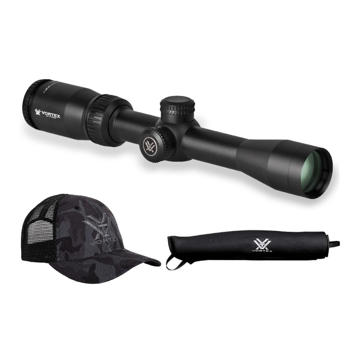 Vortex Crossfire II 2-7x32 Rimfire Riflescope (V-Plex MOA Reticle) with Surefit Case and Logo Hat