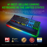 Razer Huntsman Elite Opto Mechanical Gaming Keyboard Light and Clicky Optical Purple Switches