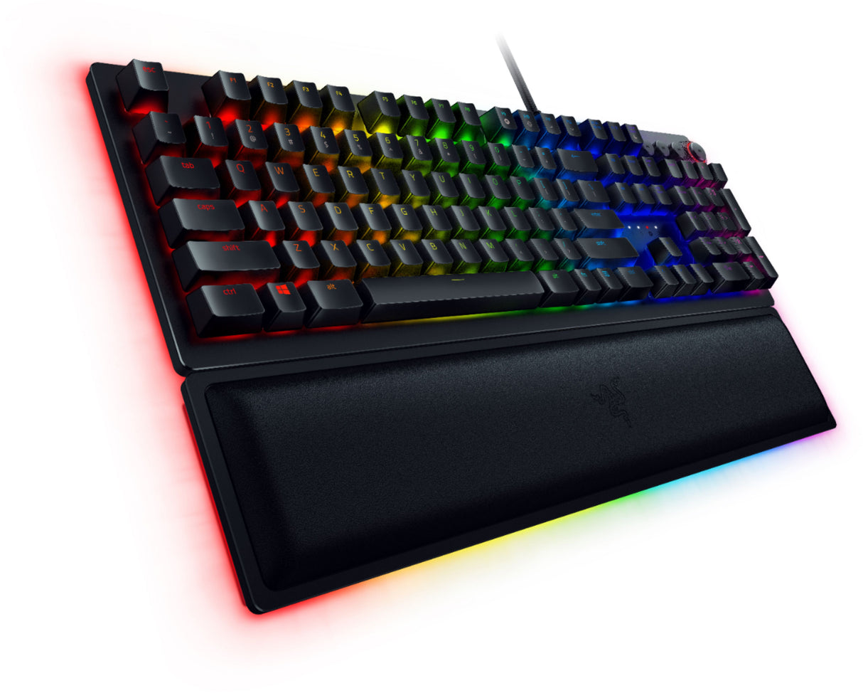 Razer Huntsman Elite Opto Mechanical Gaming Keyboard Light and Clicky Optical Purple Switches