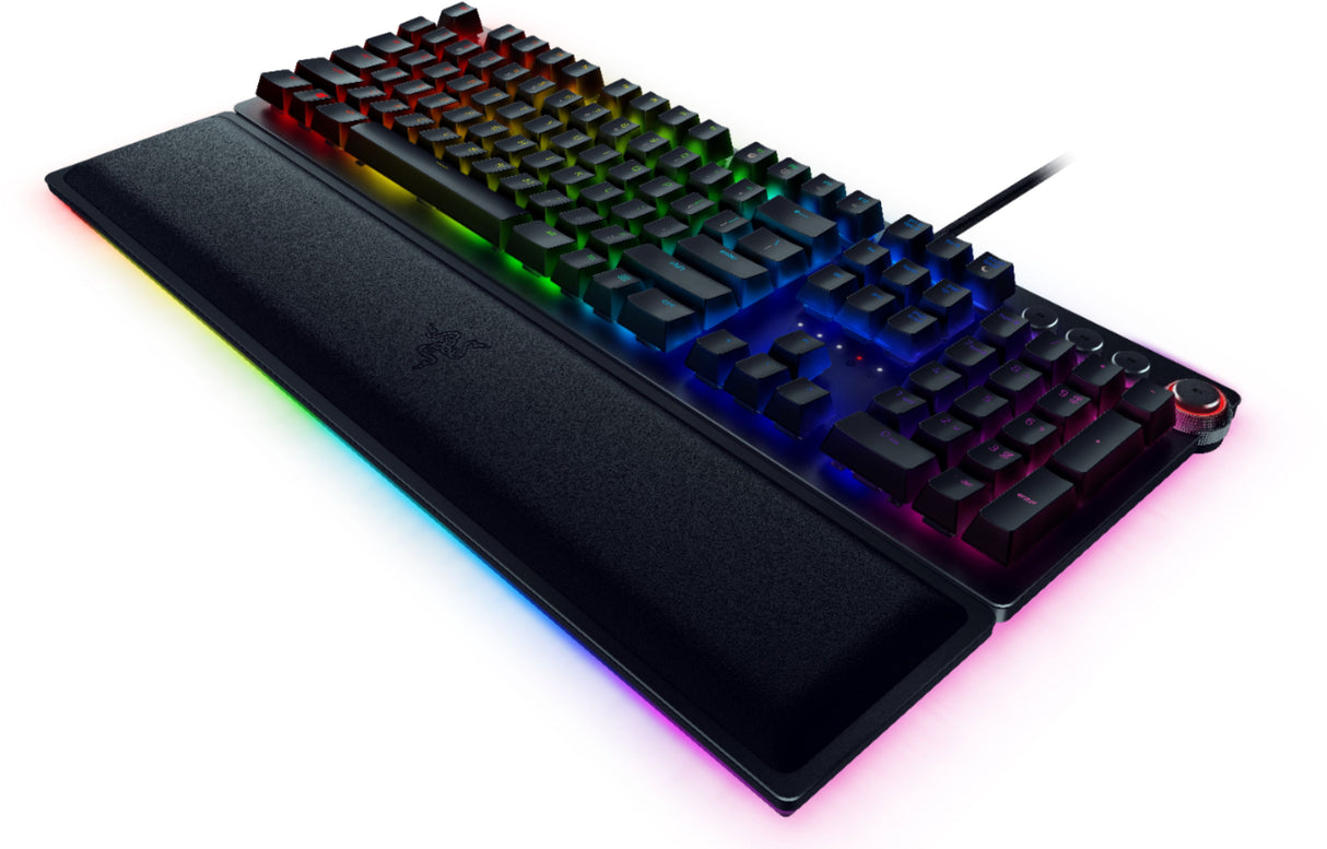 Razer Huntsman Elite Opto Mechanical Gaming Keyboard Light and Clicky Optical Purple Switches