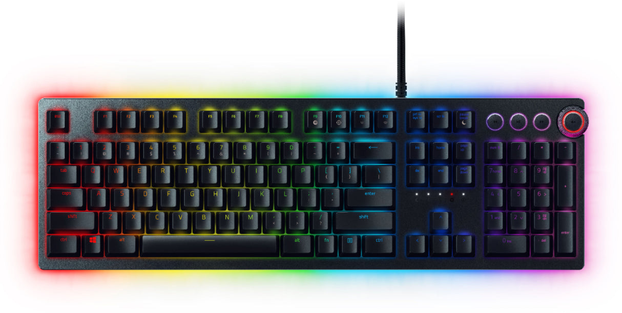Razer Huntsman Elite Opto Mechanical Gaming Keyboard Light and Clicky Optical Purple Switches