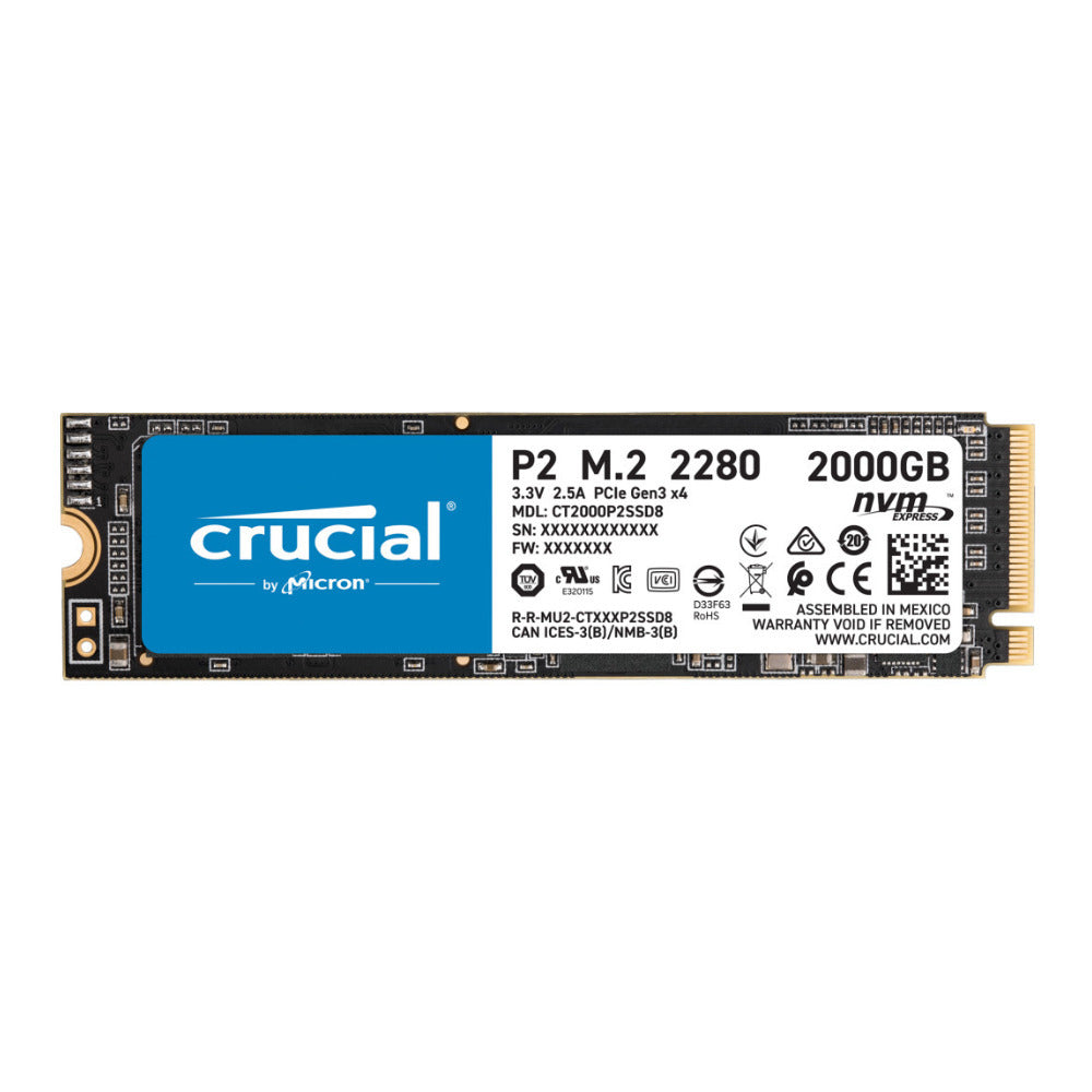 Crucial P2 2000GB 3D NAND NVMe PCIe M.2 SSD