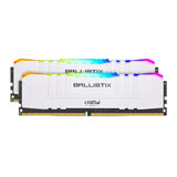 Crucial Ballistix 16GB DDR4-3600 UDIMM RAM RGB Desktop Memory Kit (2x8GB, White)
