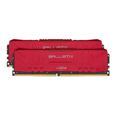 Crucial Ballistix 16GB DDR4-3000 UDIMM RAM Desktop Memory Kit (2x8GB, Red)