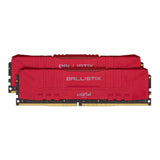 Crucial Ballistix CL15 UDIMM 32GB DDR4-3000 Gaming Memory Kit (2 x 16GB, Red)