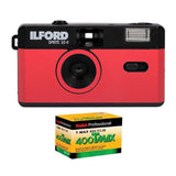 Ilford Sprite 35-II Reusable/Reloadable 35mm Film Camera (Red and Black) with Kodak T-Max 400 Film