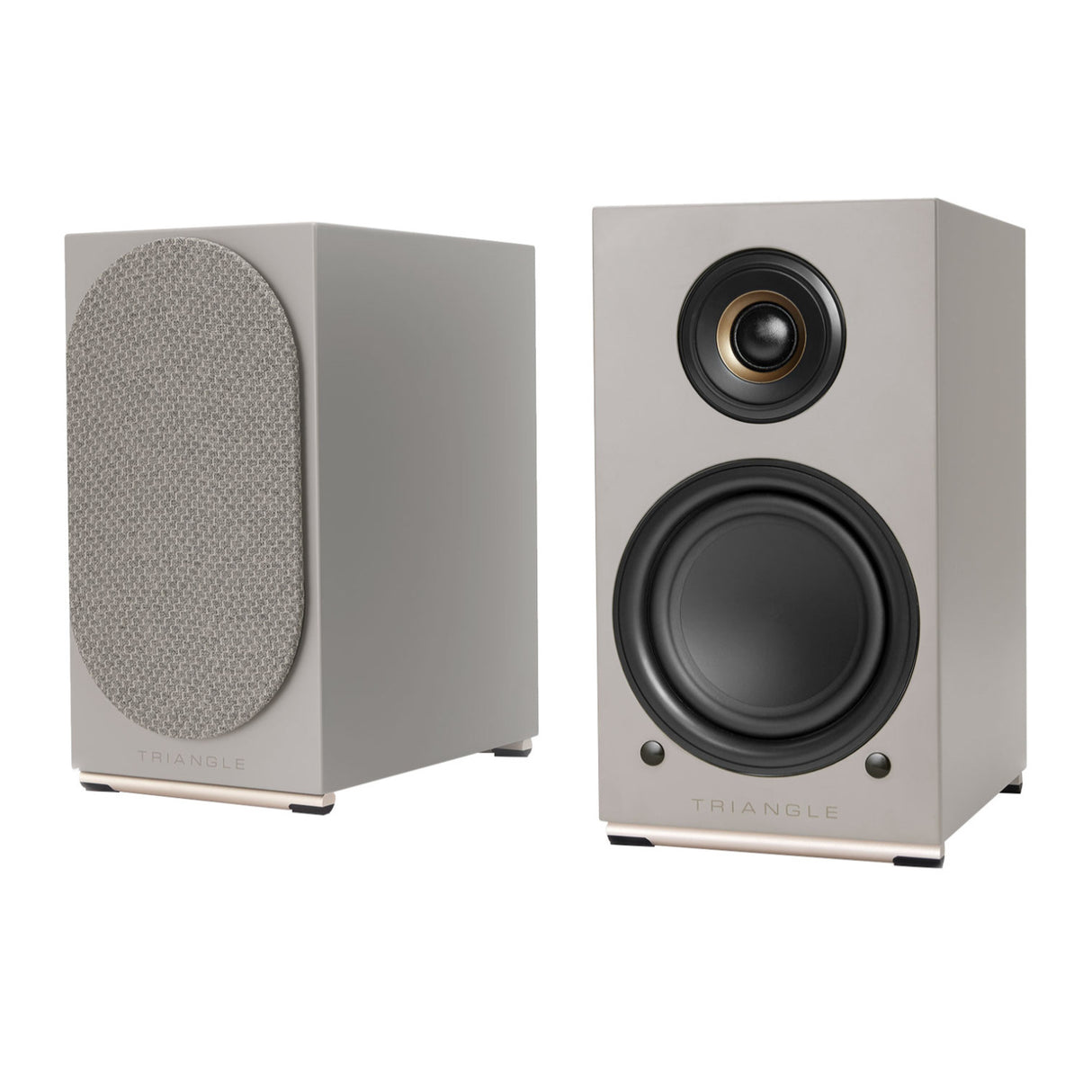 Triangle Audio AIO TWIN Wireless Bluetooth Wi-Fi Speaker (Pair, Linen Grey)