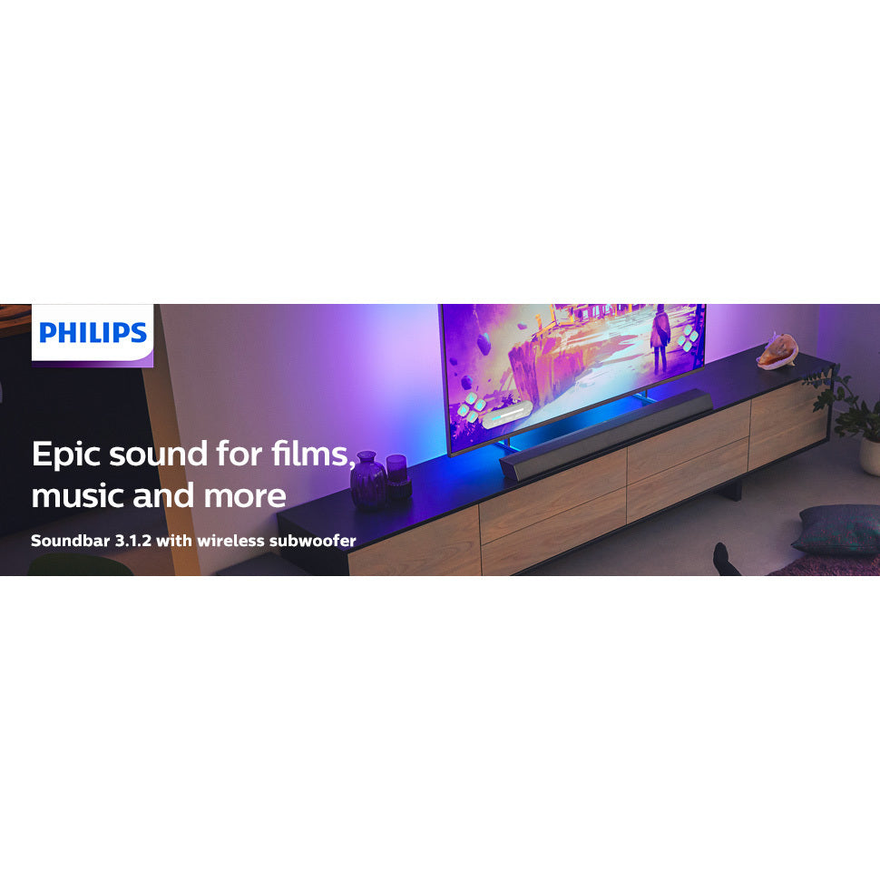 Philips Dolby Atmos 3.1.2 Soundbar with Wireless Subwoofer