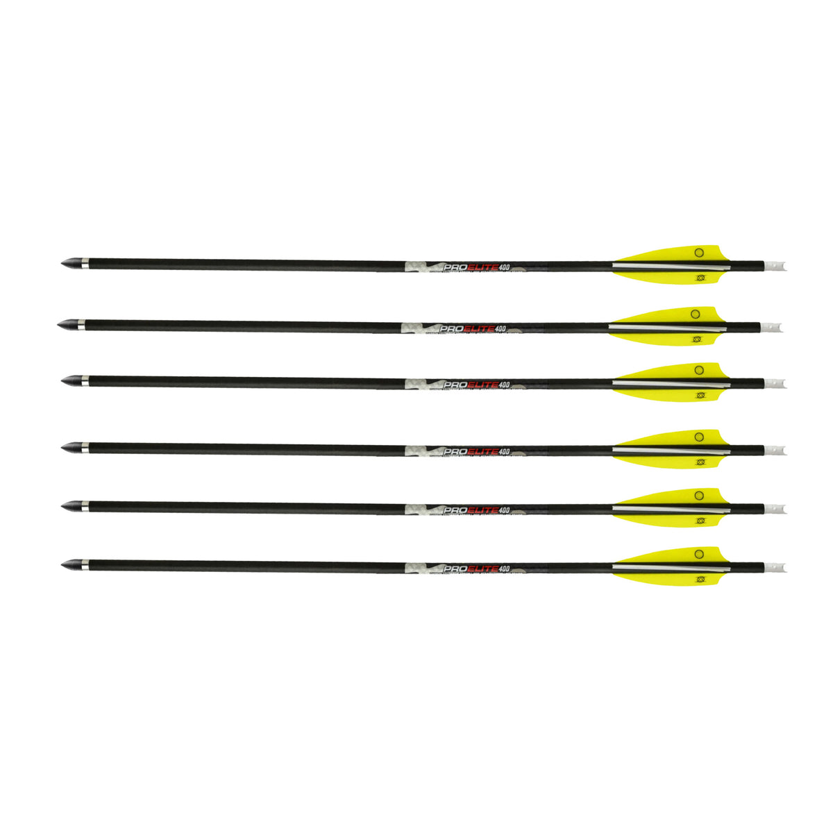 TenPoint Pro Elite 400 Carbon Crossbow Arrows with Alpha-Nocks (6-Pack)