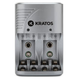 Kratos Power Rapid Travel Charger with 4 AA NiMH Rechargeable Batteries