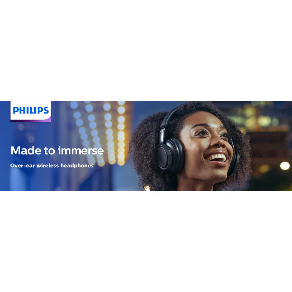 Philips H9505BK Over-Ear Wireless Headphones with Hybrid Active Noise Canceling