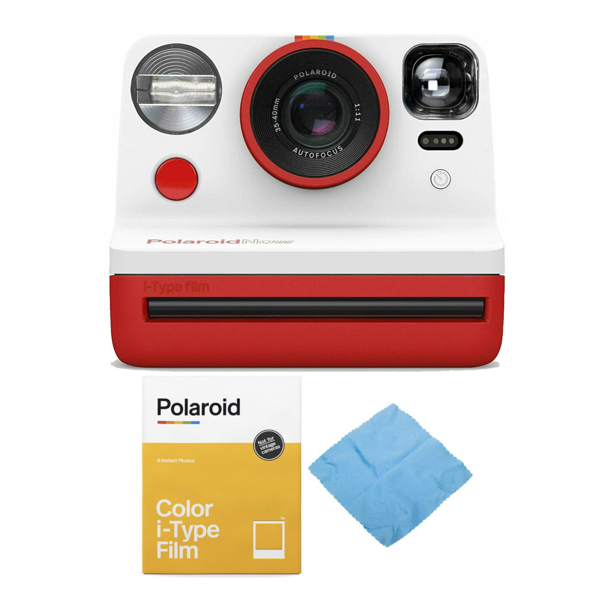Polaroid Originals Now Viewfinder i-Type Instant Camera (Red) Bundle with Film