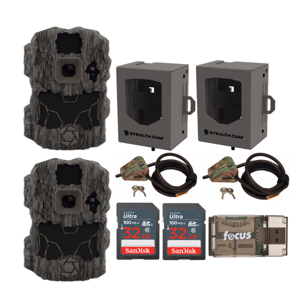 Stealth Cam DS4K Ultimate Camera with Security Boxes, Cables and SD Cards