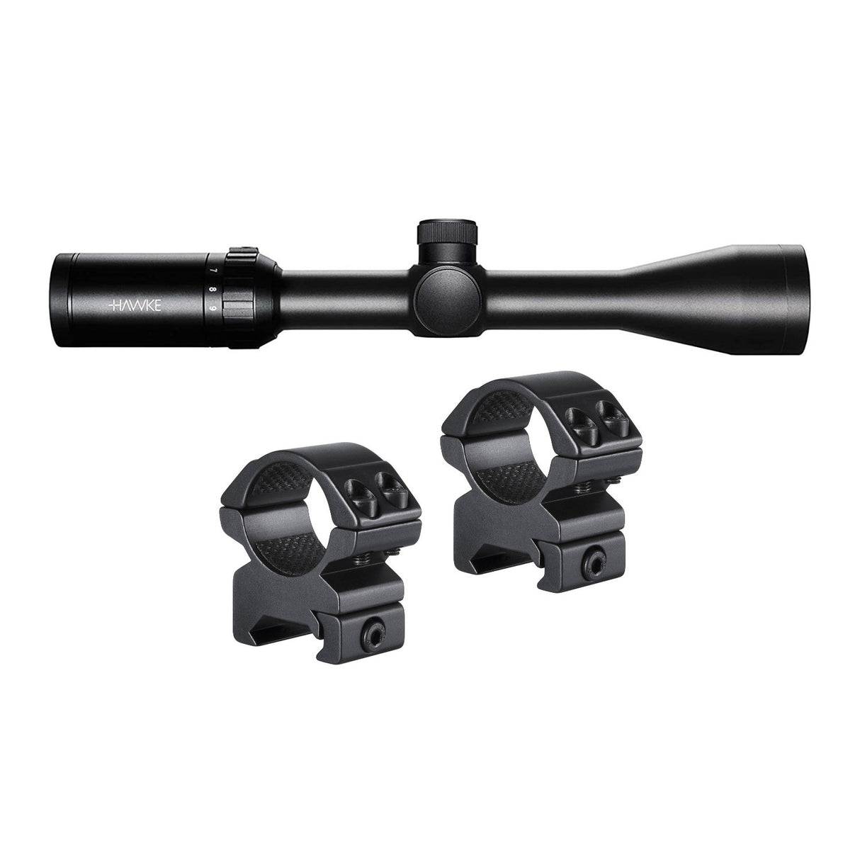 Hawke Vantage Riflescope and 2-Piece Medium Riflescope Rings Bundle