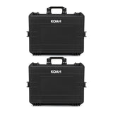 Koah Weatherproof Hard Case with Customizable Foam (22 x 17 x 8 Inch, 2-Pack)