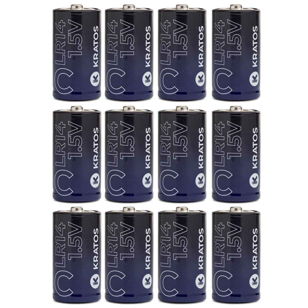 Kratos Power High-Performance Ultra Alkaline C Cell Batteries (12-Pack)