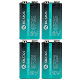 Kratos Power High-Performance Ultra Alkaline 9V Batteries (4-Pack)