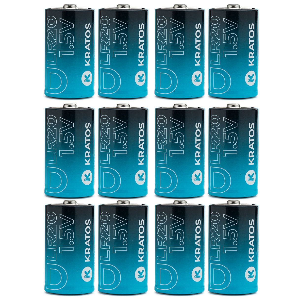 Kratos Power High-Performance Ultra Alkaline D Cell Batteries (12-Pack)