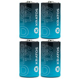 Kratos Power High-Performance Ultra Alkaline D Cell Batteries (4-Pack)