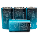 Kratos Power High-Performance Ultra Alkaline D Cell Batteries (4-Pack)