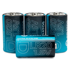 Kratos Power High-Performance Ultra Alkaline D Cell Batteries (4-Pack)