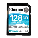 Kingston 128GB SDXC Canvas Go Plus Memory Card (2-Pack) with Koah PRO Dual Slot SD Card Reader