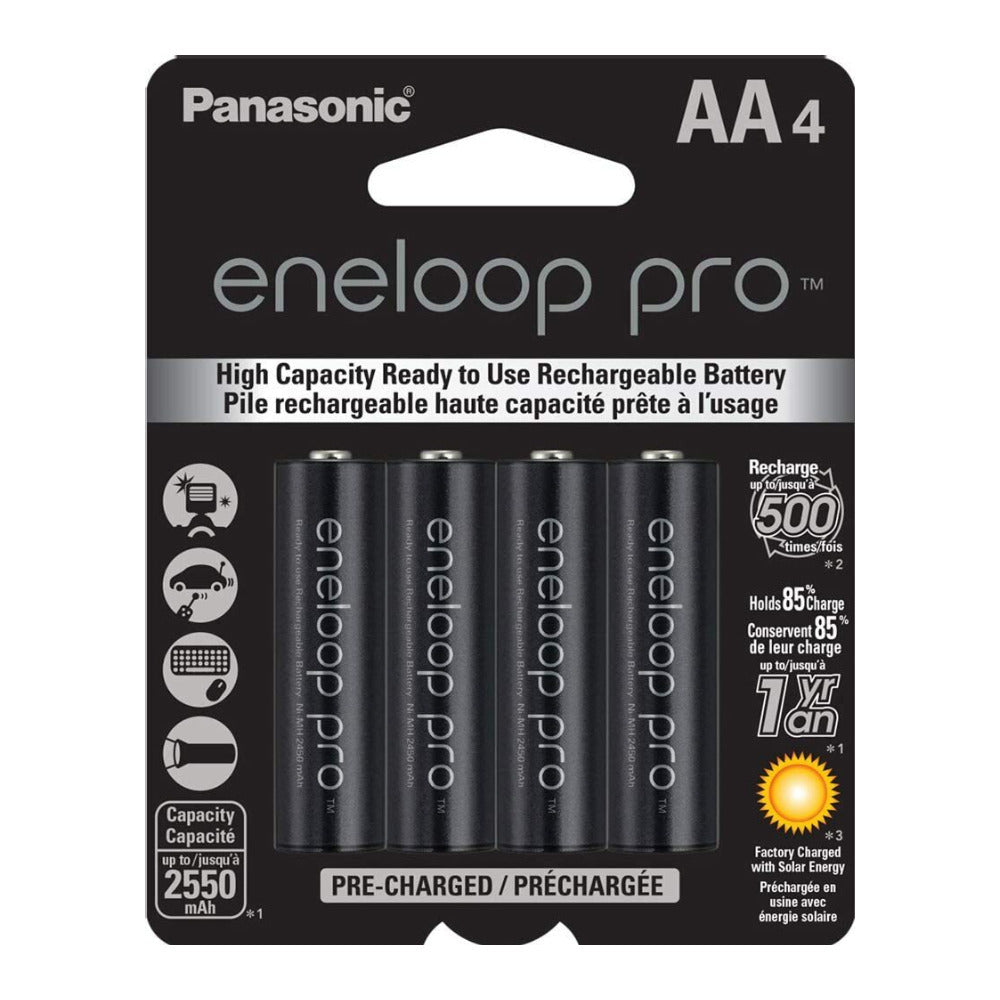 Panasonic BK-3HCCA4BA Eneloop Pro AA High Capacity Ni-MH Rechargeable Batteries