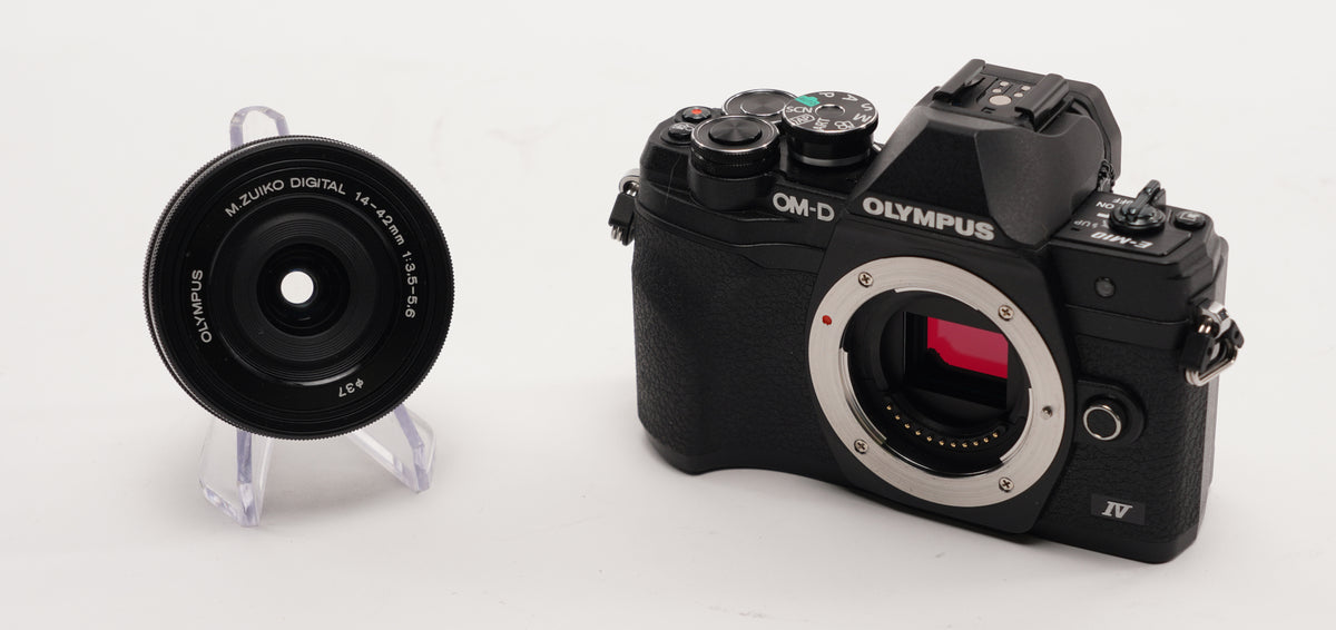 Olympus OM-D E-M10 Mark IV Camera (Black) & M.Zuiko Digital ED 14-42mm Lens Kit (Used)