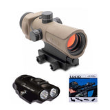 Lucid Optics HD7 Gen 3 Red Dot Sight (Tan) with C3 Weapons Light and Cleaning Cloth