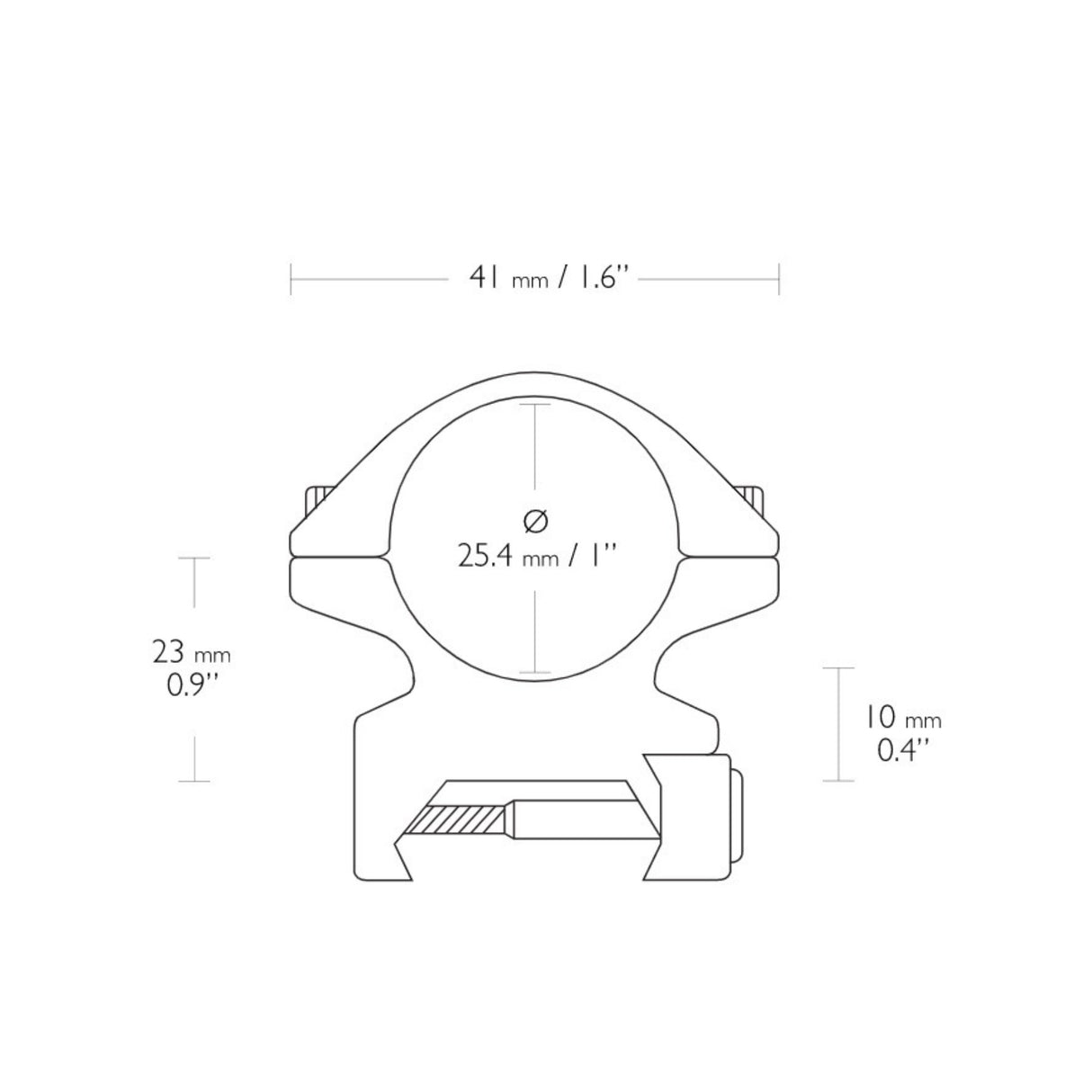 Hawke Sport Optics Match Mount 1-inch Riflescope Rings 2-Piece Set for Weaver Rail (Medium Height)