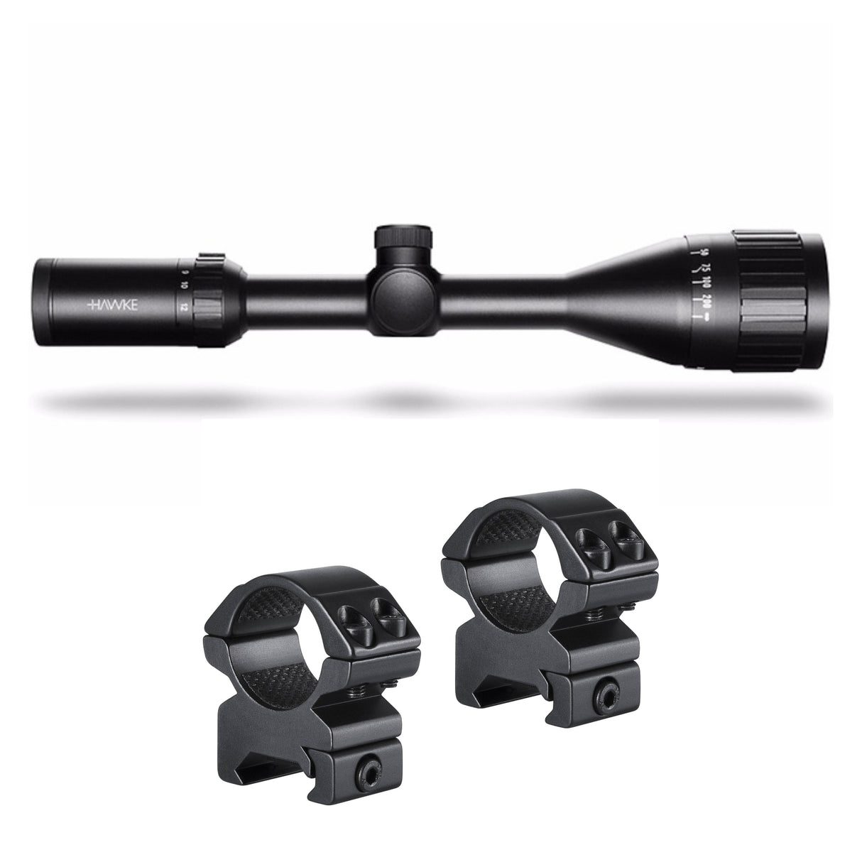Hawke Sport Optics Vantage HD 4-12X50AO Mil Dot IR Riflescope with 2-Piece Rings