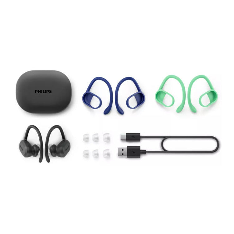 Philips Audio A7306 True Wireless Sports Headphones (Black) (Open Box)