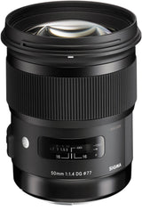 Sigma 50mm f/1.4 DG HSM Art Lens for Canon with LaCie Hard Drive and SanDisk 64GB Memory Card