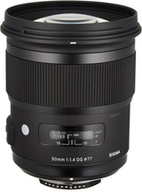 Sigma 50mm f/1.4 DG HSM Art Lens for Canon with LaCie Hard Drive and SanDisk 64GB Memory Card