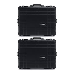 Koah Weatherproof Wheeled Hard Case with Customizable Foam (25 x 20 x 12 Inch, 2-Pack)