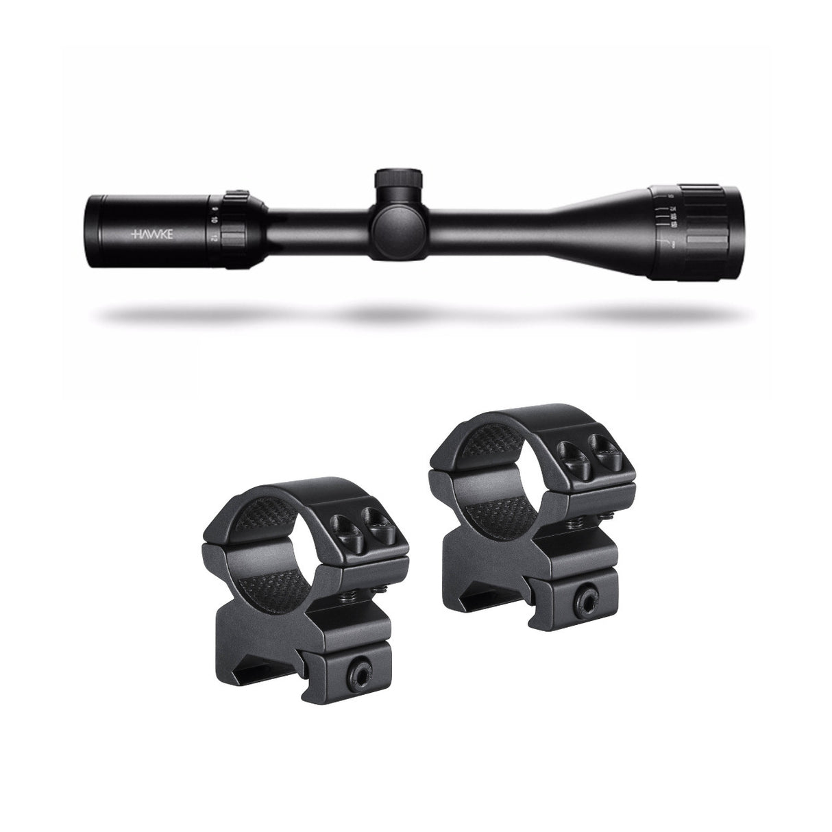 Hawke Sport Optics Vantage 4-12x40 Rimfire .17 HMR Riflescope with 2-Piece Medium Riflescope Rings