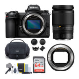Nikon Z 6II Mirrorless Digital Camera with 24-200mm f/4-6.3 VR Lens and Mount Adapter Bundle