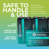 Kratos Power High-Performance Ultra Alkaline 9V Batteries (4-Pack)