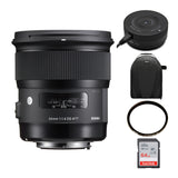Sigma 24mm f/1.4 DG HSM Art Lens for Canon DSLR Cameras with USB Dock, Filter and Accessory Bundle
