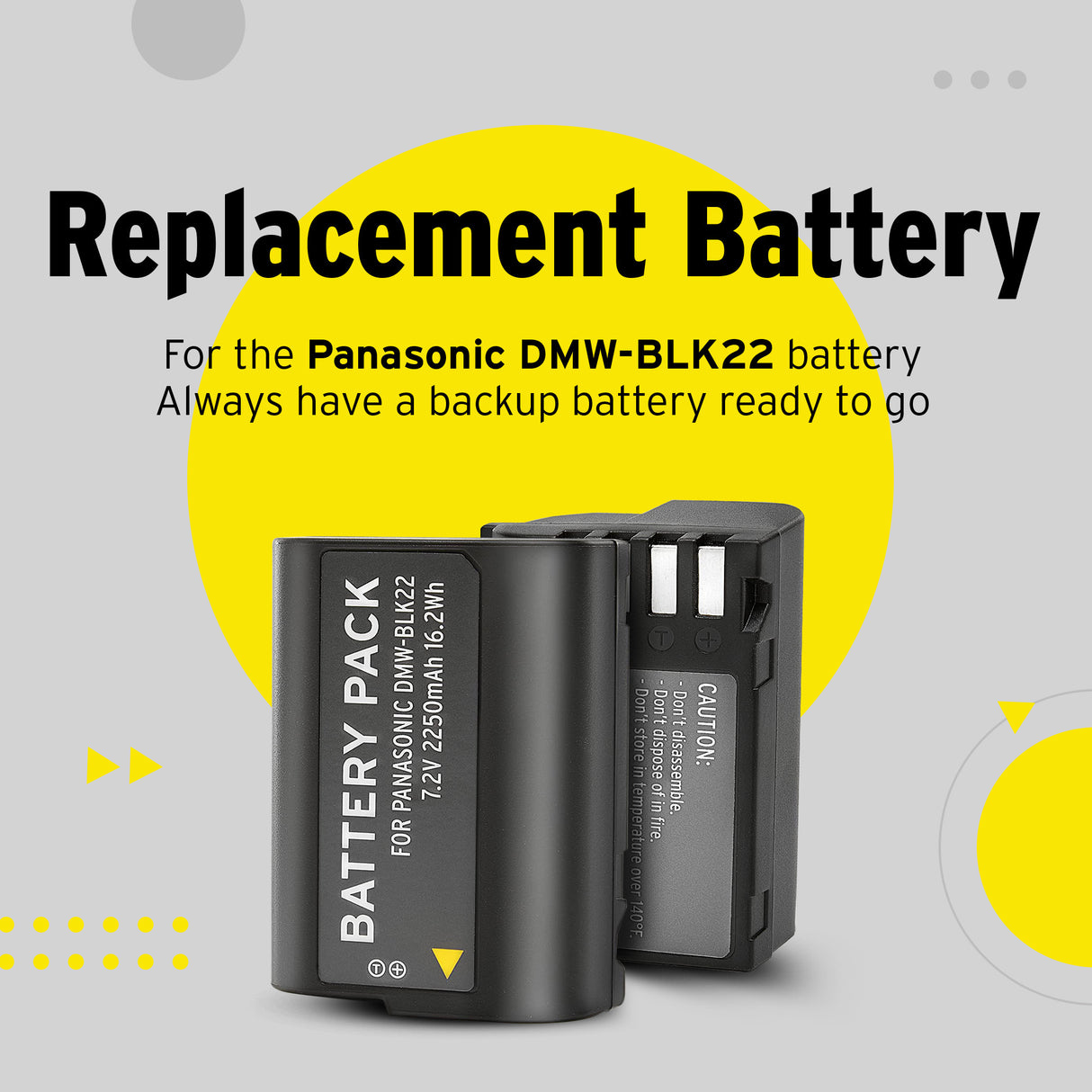 Koah Pro DMW-BLK22 Battery for Panasonic Camera (7.2V, 2250mAh)