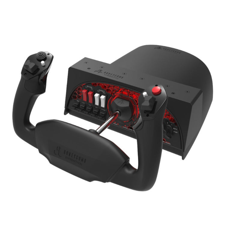 Honeycomb Aeronautical Alpha Flight Controls Yoke with Throttle Quadrant and USB 3.0 Hub