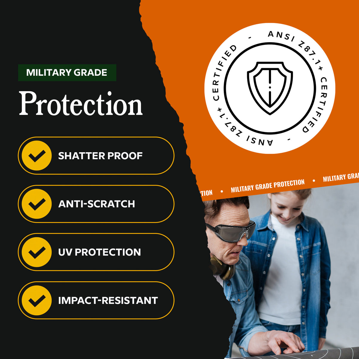 BELOW ZERO Ballistic Protection Glasses (Open Box)