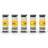 Kodak Professional Gold 200 Color Negative Film (120 Roll Film, 5-Pack)