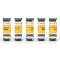 Kodak Professional Gold 200 Color Negative Film (120 Roll Film, 5-Pack)