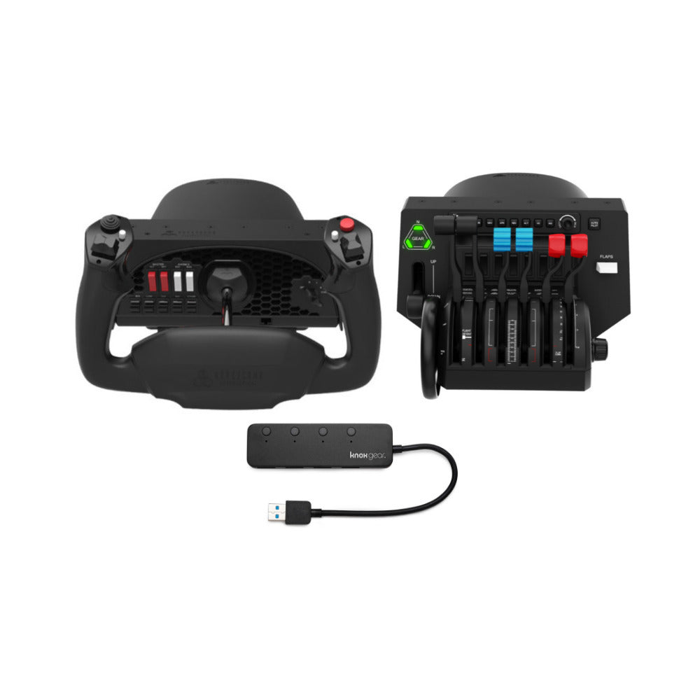Honeycomb Aeronautical Alpha Flight Controls Yoke with Throttle Quadrant and USB 3.0 Hub