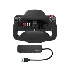 Honeycomb Aeronautical Alpha Flight Controls Yoke and Switch Panel with 4-Port USB 3.0 Hub Bundle