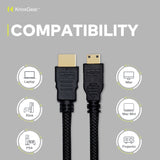Knox Gear Nylon-Braided 4K Mini-HDMI to HDMI Cable (15 Feet)